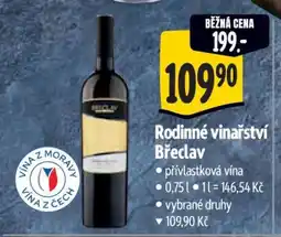 Albert Rodinné vinařství Břeclav nabídka
