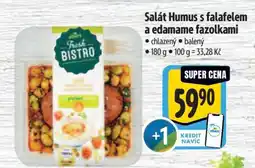 Albert Salát Humus s falafelem a edamame fazolkami nabídka