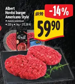 Albert Albert Hovězí burger Americano Style masný polotovar nabídka