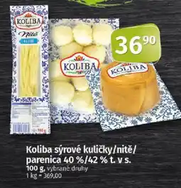 COOP TIP Koliba sýrové kuličky/nitě/ parenica 40%/42% t. vs. nabídka