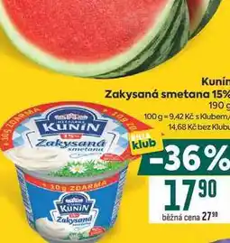 Billa Kunín Zakysaná smetana 15% nabídka
