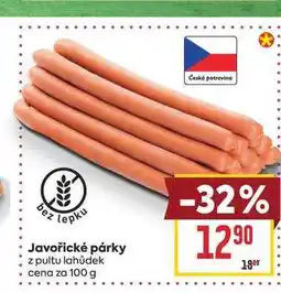 Billa Javořické párky z pultu lahůdek cena za nabídka
