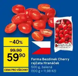 Tesco Farma Bezdínek Cherry rajčata Hranaček nabídka