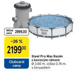 Tesco Steel Pro Max Bazén s kovovým rámem průměr 3.66 m, výška 0.76 m. s čerpadlem nabídka