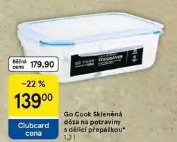 Tesco Go Cook Skleněná dóza na potraviny s dělicí přepážkou, 1,3 I nabídka