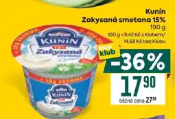 Billa Kunín Zakysaná smetana 15% nabídka