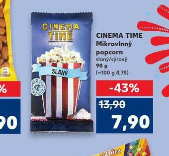 Kaufland Cinema time mikrovlnný popcorn nabídka