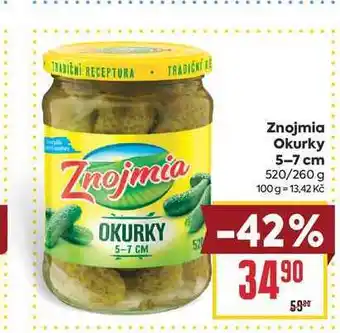 Billa Znojmia Okurky 5-7 cm 520/260 g nabídka