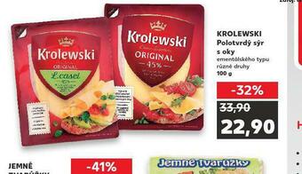 Kaufland Krolewski polotvrdý sýr s oky nabídka