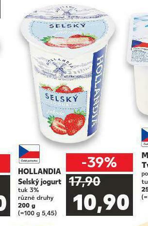 Kaufland Hollandia selský jogurt nabídka