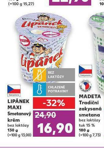 Kaufland Lipánek maxi smetanový krém nabídka