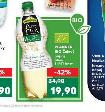 Kaufland Pfanner bio čajový nápoj nabídka
