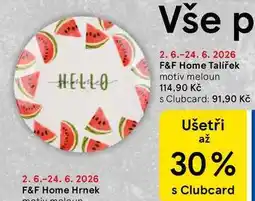 Tesco F&F Home Talířek motiv meloun nabídka