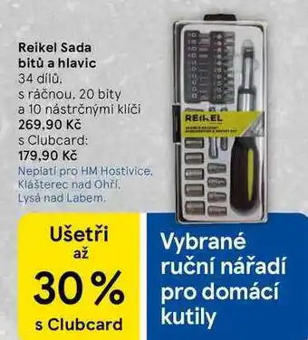 Tesco Reikel Sada bitů a hlavic, 34 dílů. s ráčnou, 20 bity a 10 nástrčnými klíči nabídka