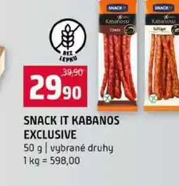 Terno SNACK IT KABANOS EXCLUSIVE 50 g vybrané druhy nabídka