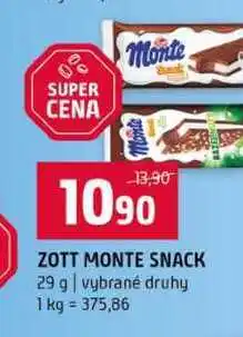 Terno ZOTT MONTE SNACK 29 g vybrané druhy nabídka