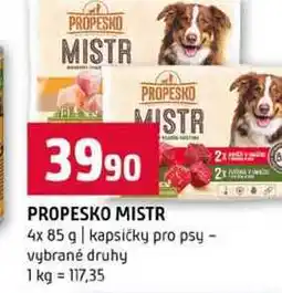 Terno PROPESKO MISTR 4x 85 g kapsičky pro psy vybrané druhy nabídka