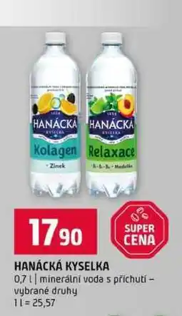 Terno HANÁCKÁ KYSELKA 0,7l minerální voda s příchutí vybrané druhy nabídka
