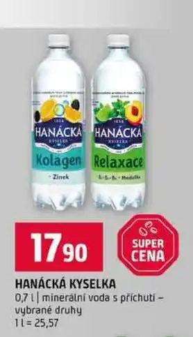 Terno HANÁCKÁ KYSELKA 0,7l minerální voda s příchutí vybrané druhy nabídka