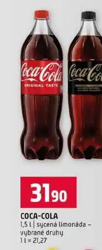 Terno COCA-COLA 1,5l sycená limonáda vybrané druhy nabídka