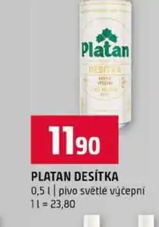 Terno PLATAN DESÍTKA 0,5l pivo světlé výčepní nabídka