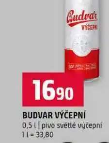 Terno BUDVAR VÝČEPNÍ 0,5l pivo světlé výčepní nabídka