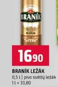 Terno BRANÍK LEŽÁK 0,5l pivo světlý ležák nabídka