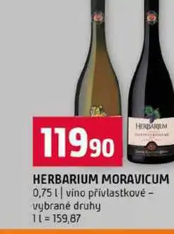 Terno HERBARIUM MORAVICUM 0,75l vino přívlastkovė vybrané druhy nabídka