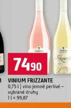 Terno VINIUM FRIZZANTE 0,75l víno jemně perlivé vybrané druhy nabídka