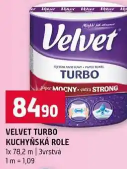 Terno VELVET TURBO KUCHYŇSKÁ ROLE 1x 78,2 m 3vrstvá nabídka