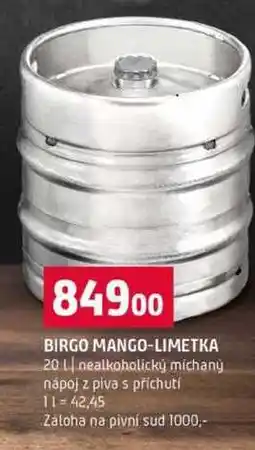 Terno BIRGO MANGO-LIMETKA 20l nealkoholický míchaný nápoj z piva s příchutí nabídka