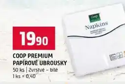 Terno COOP PREMIUM PAPÍROVÉ UBROUSKY 50 ks 2vrstvé bílé nabídka