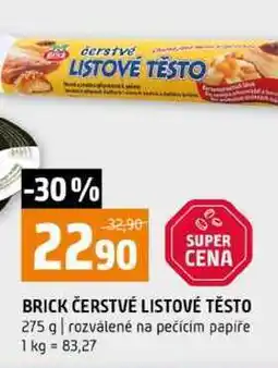 Terno BRICK ČERSTVÉ LISTOVÉ TĚSTO 275 g rozválené na pečícím papíře nabídka