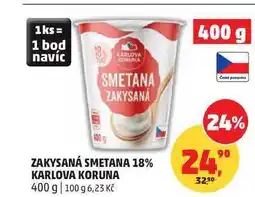 Penny Market ZAKYSANÁ SMETANA 18% KARLOVA KORUNA nabídka