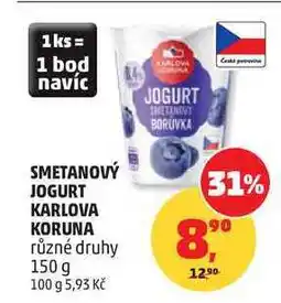 Penny Market SMETANOVÝ JOGURT KARLOVA KORUNA různé druhy nabídka