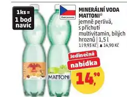 Penny Market MATTONI jemně perlivá, s příchutí multivitamin nabídka
