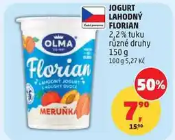 Penny Market OLMA FLORIAN LAHODNY JOGURT 2,2% tuku různé druhy nabídka
