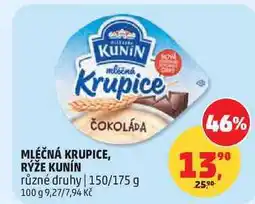 Penny Market MLÉČNÁ KRUPICE, RÝŽE KUNÍN různé druhy, 150/175 g nabídka