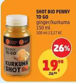 Penny Market SHOT BIO PENNY TO GO ginger/kurkuma nabídka
