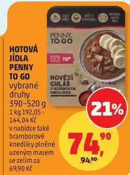 Penny Market HOTOVÁ JÍDLA PENNY TO GO vybrané druhy nabídka