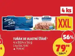 Penny Market TUŇÁK VE VLASTNÍ ŠŤÁVĚ, 4 x 80 nabídka
