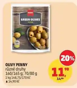 Penny Market OLIVY PENNY různé druhy, 160/165 g 70/80 g nabídka