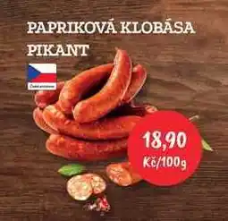 RABBIT řeznictví PAPRIKOVÁ KLOBÁSA PIKANT nabídka