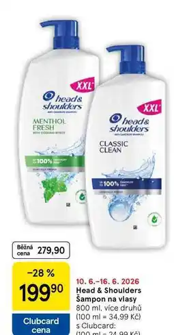 Tesco Head & Shoulders Sampon na vlasy, 800 ml, více druhů nabídka