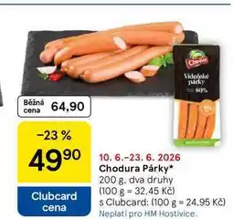 Tesco Chodura Párky, 200 g, dva druhy nabídka