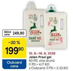 Tesco Jelen Prací gel, 60 PD, více druhů nabídka