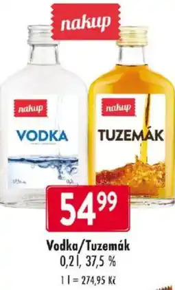 Qanto Vodka/Tuzemák, 37,5% nabídka