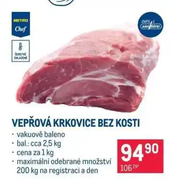 Makro Vepřová krkovice bez kosti nabídka