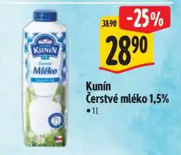 Albert Kunín Čerstvé mléko 1,5% nabídka