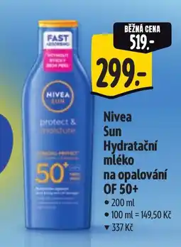 Albert Nivea Sun Hydratační mléko na opalování OF 50+ nabídka